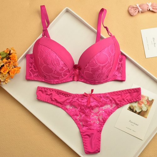 Cute Push-Up Breathable Lace Women's Underwear Set - Image 2