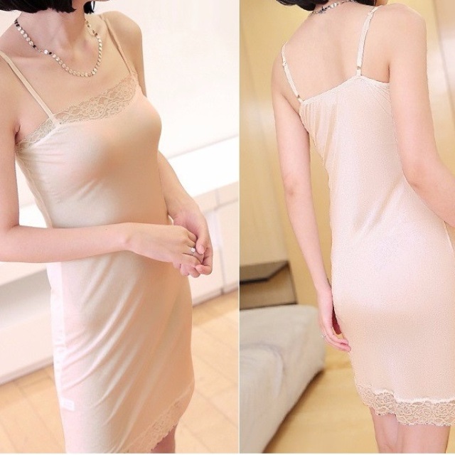 Romantic Ultrathin Lace Silk Full Slip - Image 4