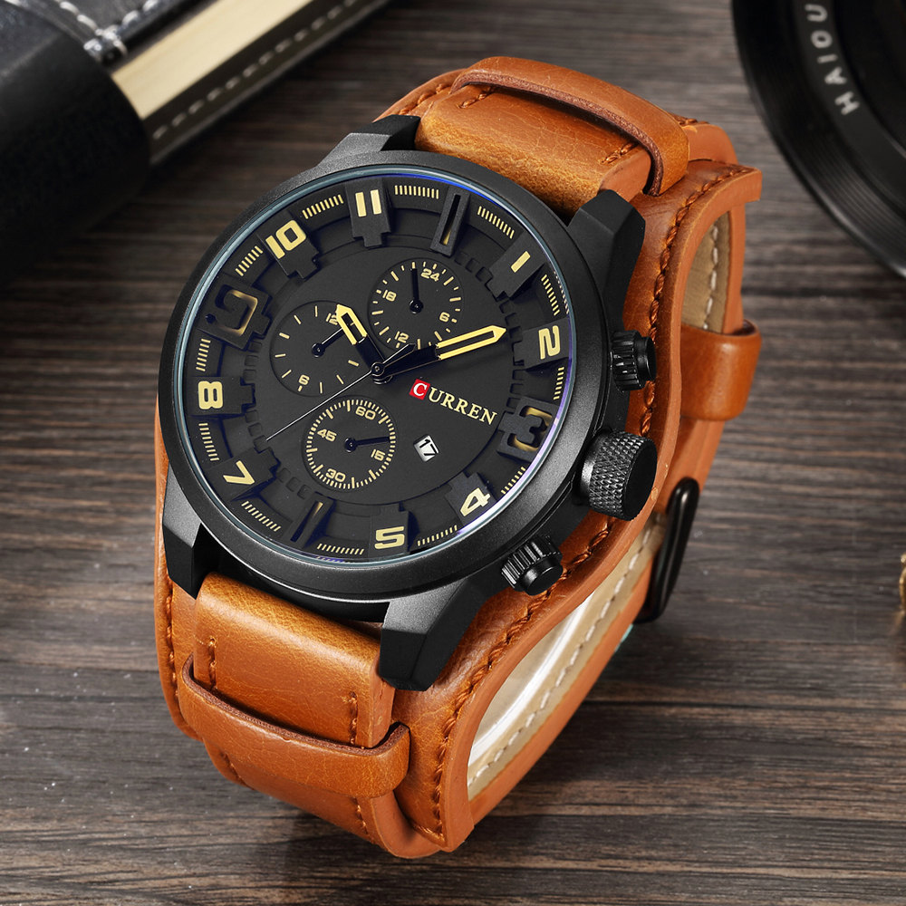Men's Waterproof Round Sport Watch with Calendar - Image 5