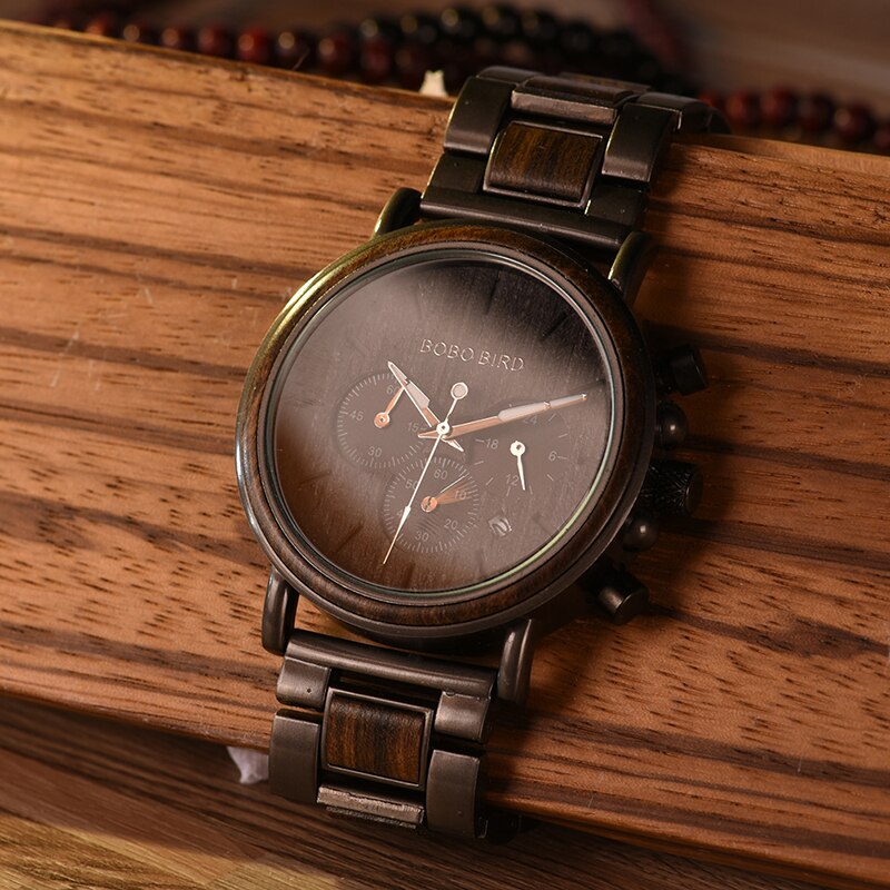 Men's Business Style Wood Decorated Watch - Image 10