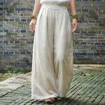 Linen Wide High Waisted Women's Pants