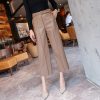 Women's Belted Faux Leather Pants with High Waist