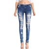 Women's Skinny Waist Ripped Jeans