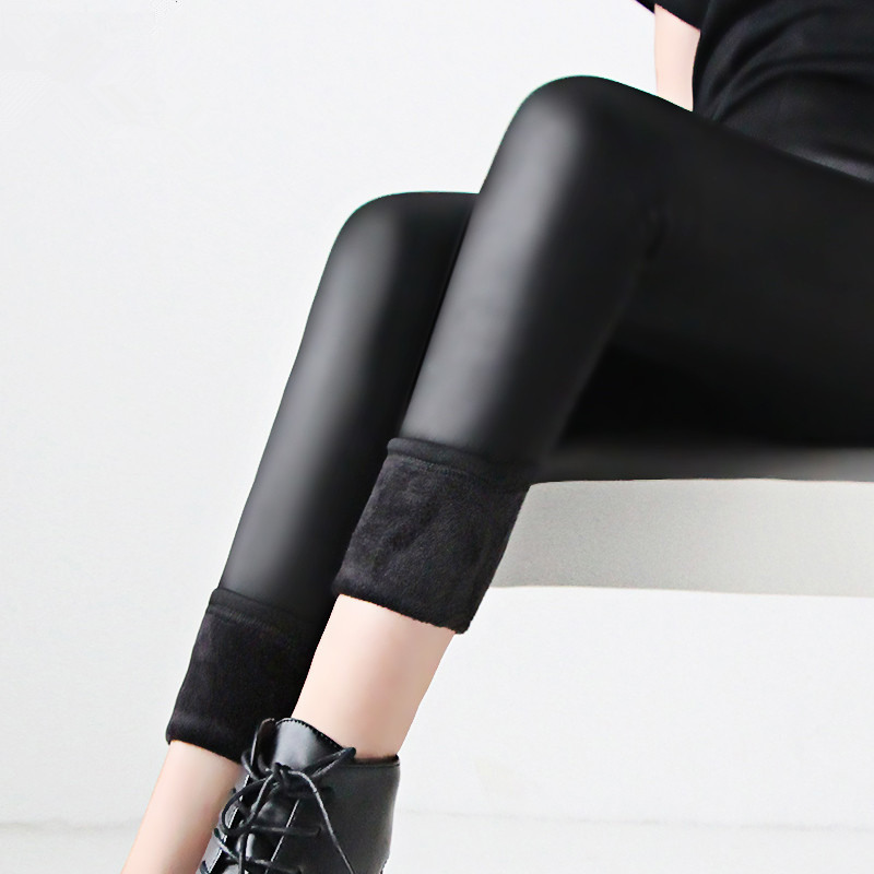 Women's Warm Leather Leggings - Image 3