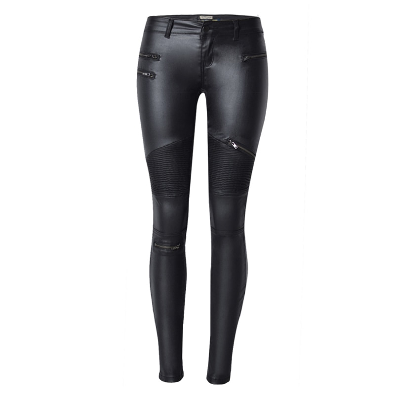 Women's Multi Zip Faux Leather Pants