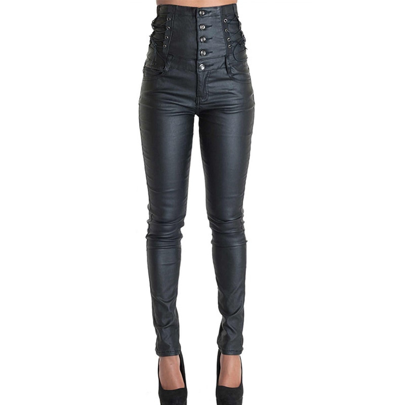 Women's High Waist Lace Up Pants - Image 2