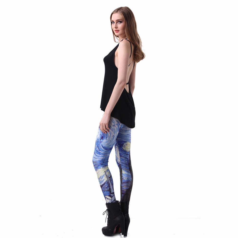 Women's Starry Night Printed Leggings - Image 6