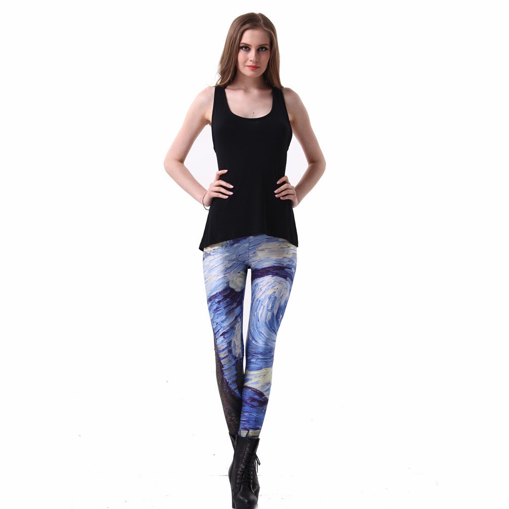 Women's Starry Night Printed Leggings - Image 5