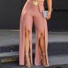 Women's Pastel Pink Slit Pants