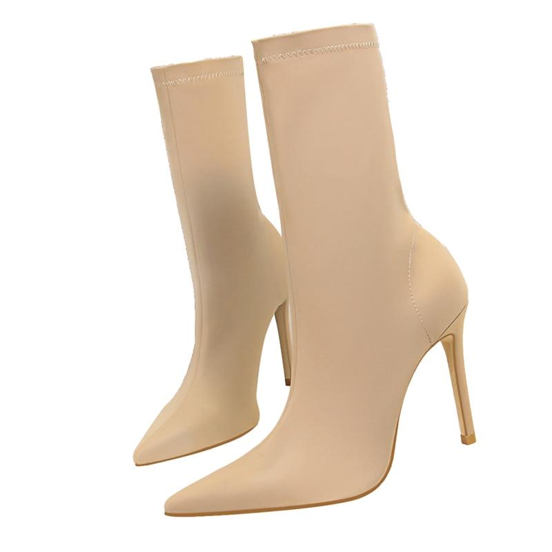 Women's High Heel Elastic Winter Boots - Image 6