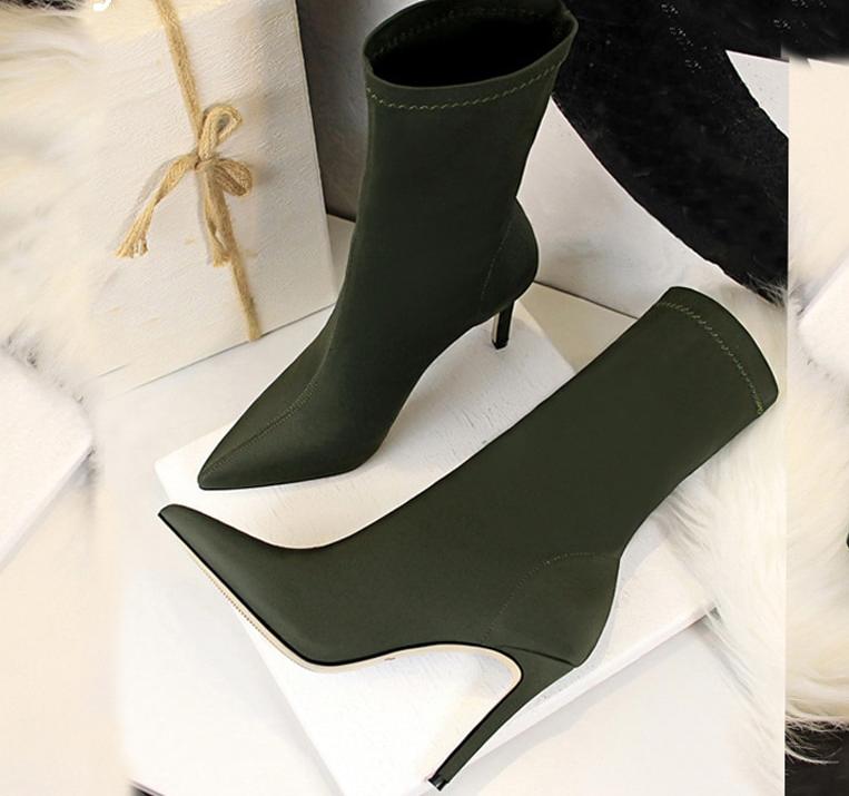 Women's High Heel Elastic Winter Boots - Image 2
