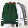Women's Cotton Hoodie with Striped Sleeve