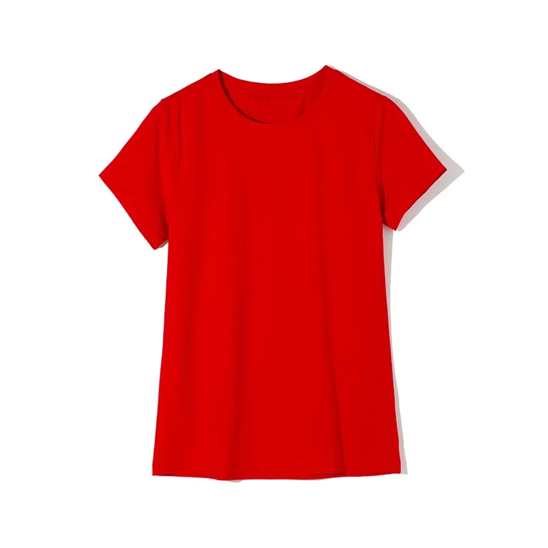 Elastic Plain Cotton T-Shirt for Women - Image 9