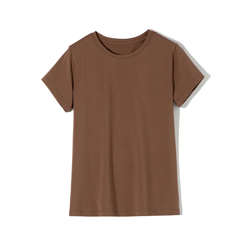 Elastic Plain Cotton T-Shirt for Women - Image 3