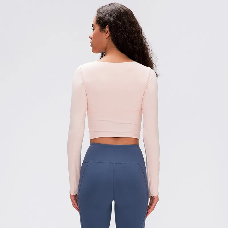 Women's Cut Out Detail Crop Long Sleeve - Image 3
