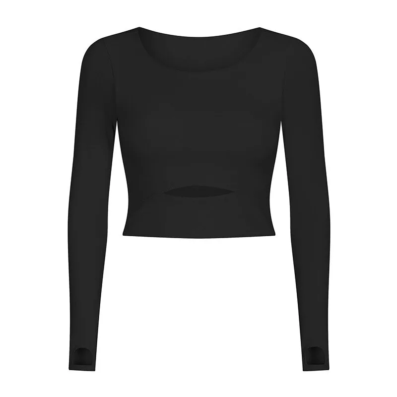Women's Cut Out Detail Crop Long Sleeve - Image 5