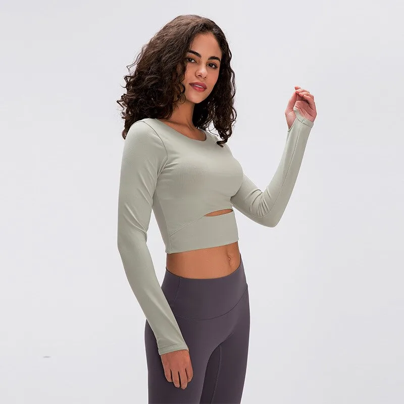 Women's Cut Out Detail Crop Long Sleeve - Image 4