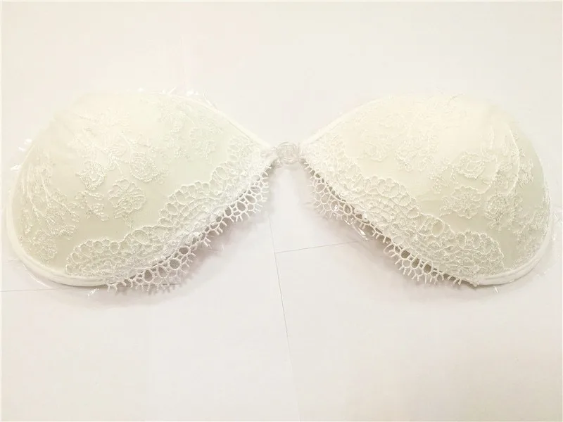White Lace Embroidery Strapless Bra for Women - Image 7
