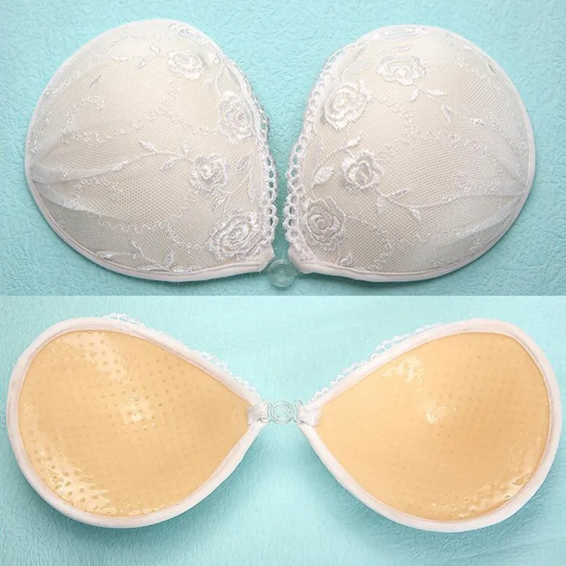 White Lace Embroidery Strapless Bra for Women - Image 4