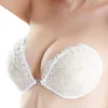 White Lace Embroidery Strapless Bra for Women