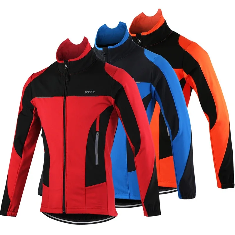 Windproof Men's Thermal Fleece Cycling Jacket - Image 3
