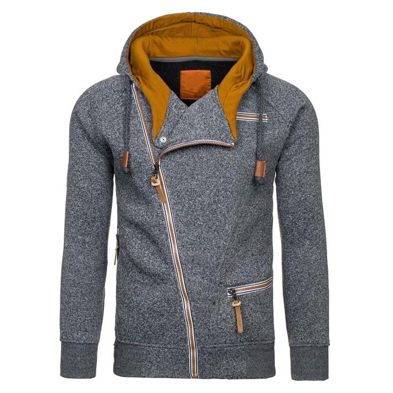 Men's Solid Hoodie with Zipper - Image 7