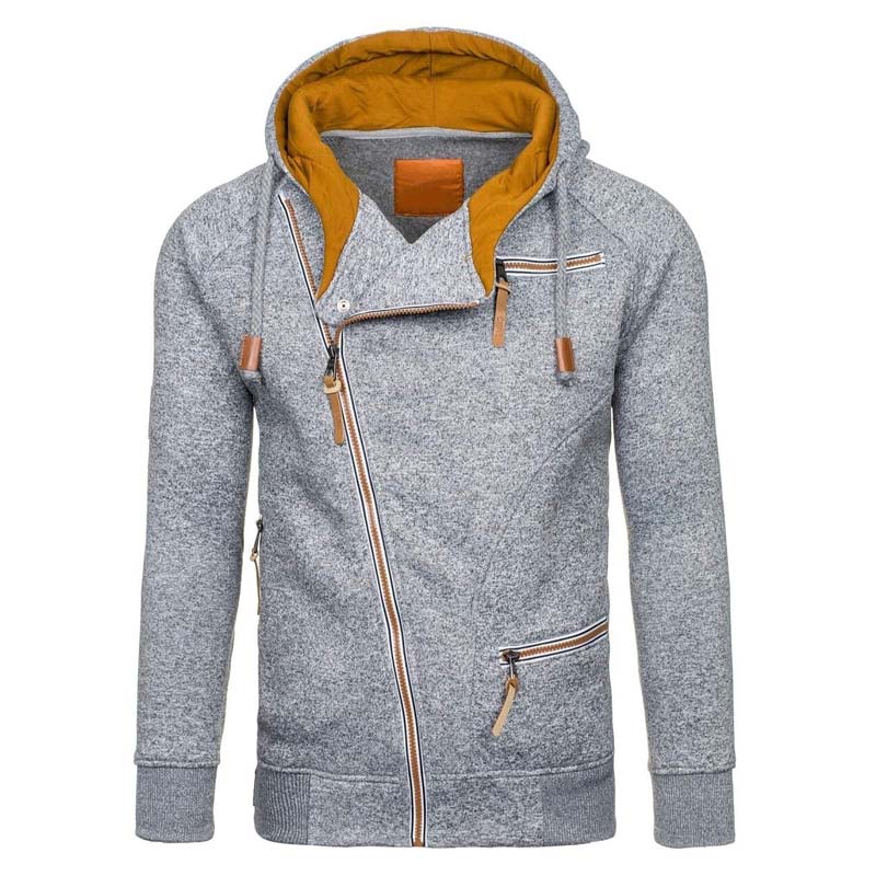 Men's Solid Hoodie with Zipper - Image 6