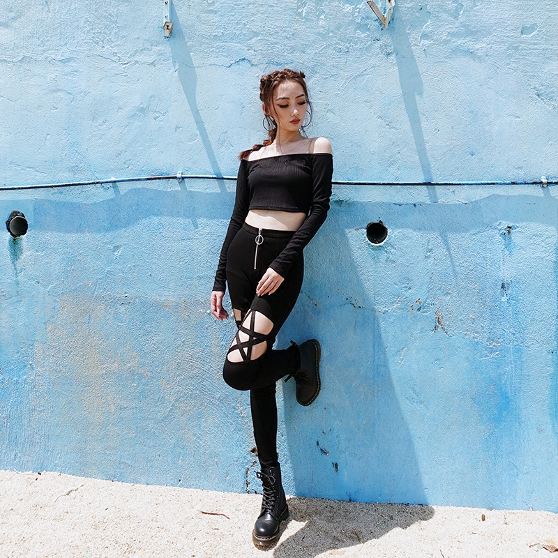 Women's Gothic Cut Out Leggings - Image 4