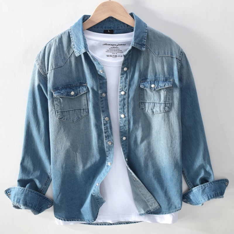 Men's Retro Denim Shirt - Image 3