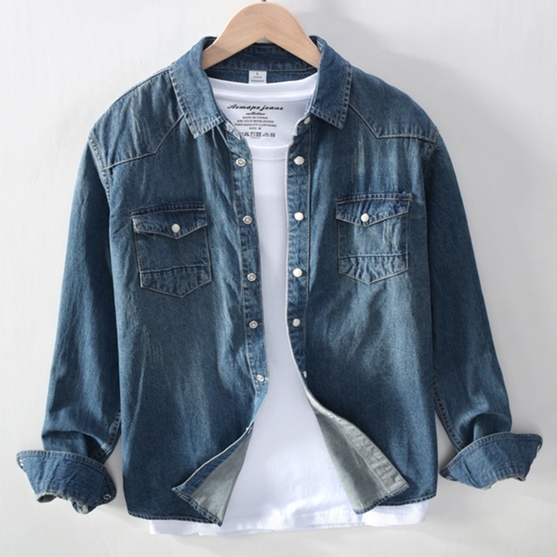 Men's Retro Denim Shirt
