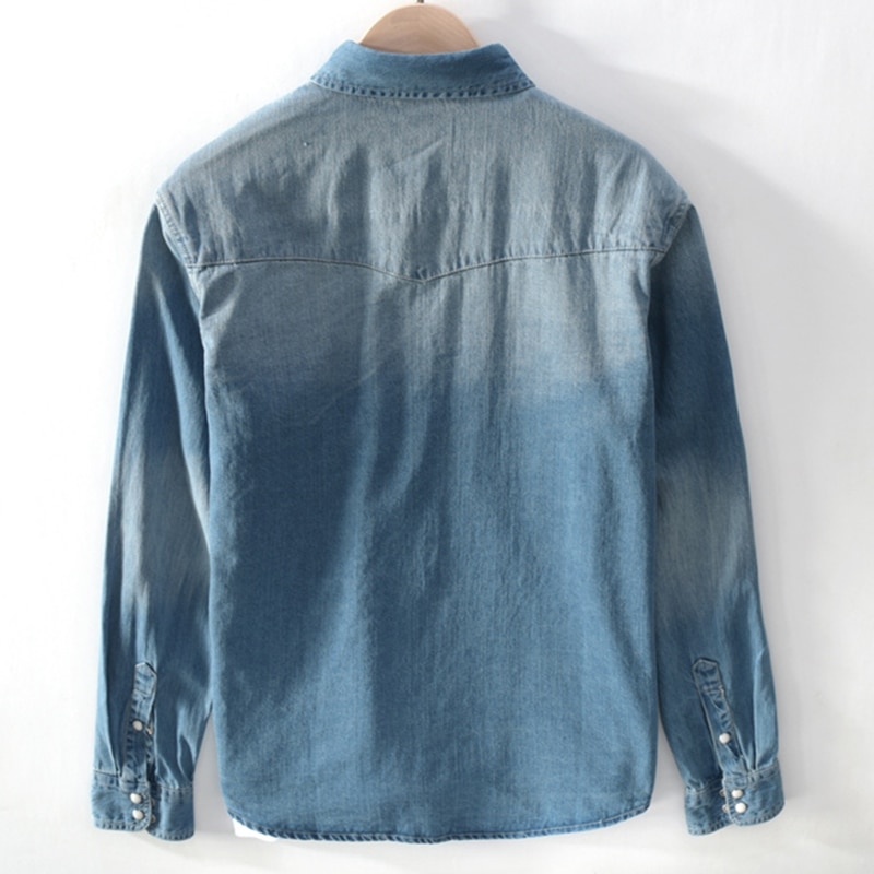 Men's Retro Denim Shirt - Image 4