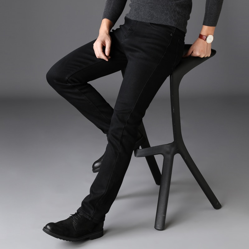 Men's Black Straight Jeans - Image 4