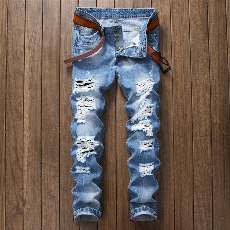 Skinny Ripped Jeans for Men - Image 3