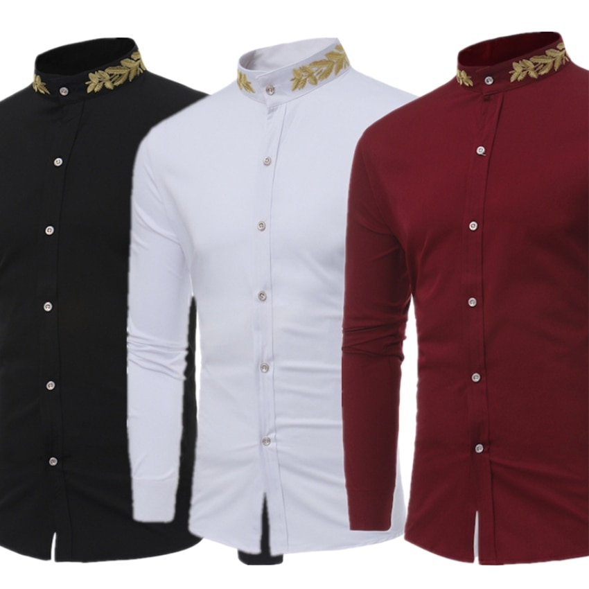 Men's Solid Color Traditional Shirt