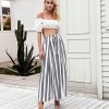 Women's High Waist Loose Striped Pants