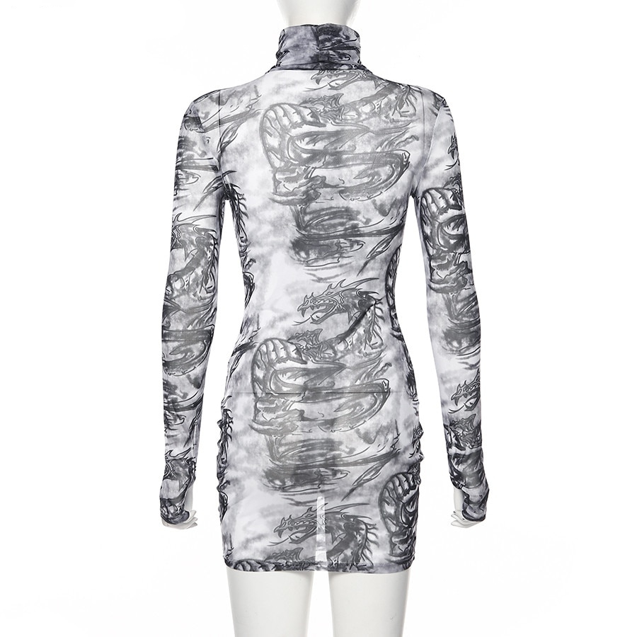 Women's Long Sleeve Turtleneck Dress - Image 5