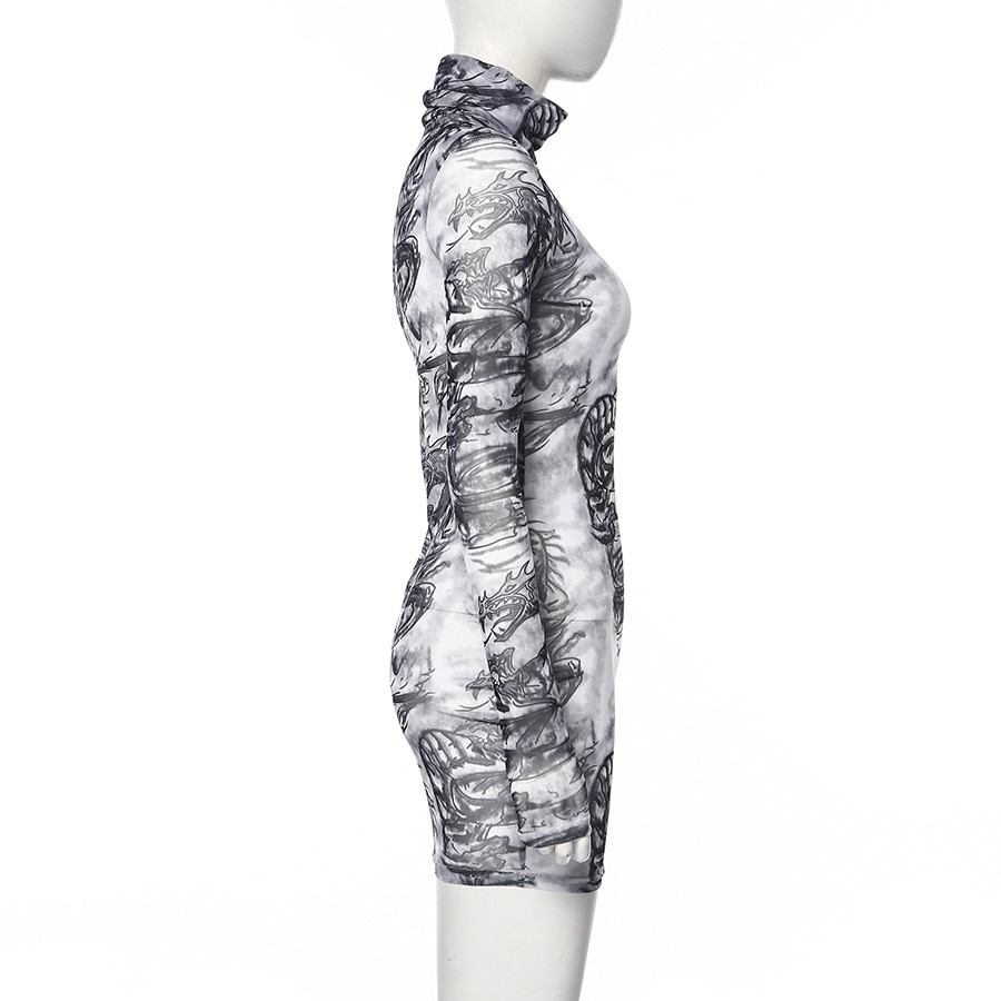 Women's Long Sleeve Turtleneck Dress - Image 4