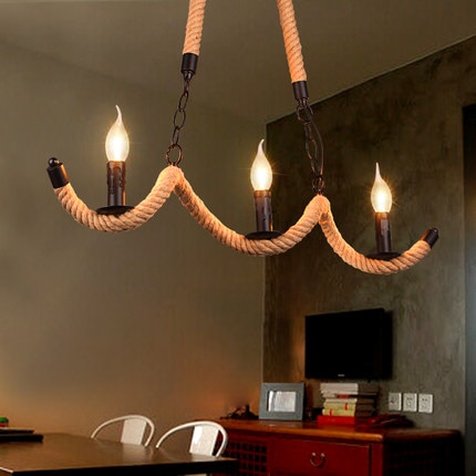 Hemp Rope Wave Pendant Light